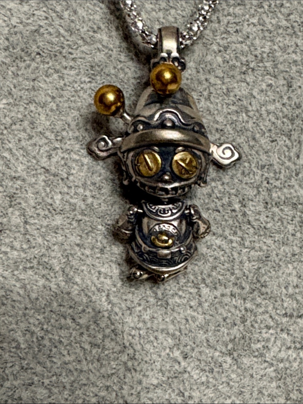 Sterling Silver & Brass Voodoo Emperor Pendant